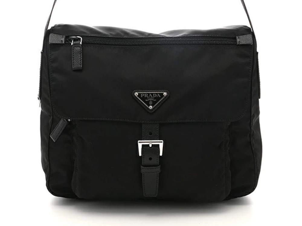 Prada Tessuto Saffiano Leather shoulder bag black